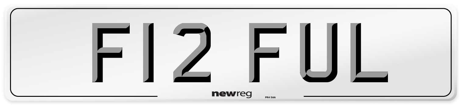 F12 FUL Number Plate from New Reg